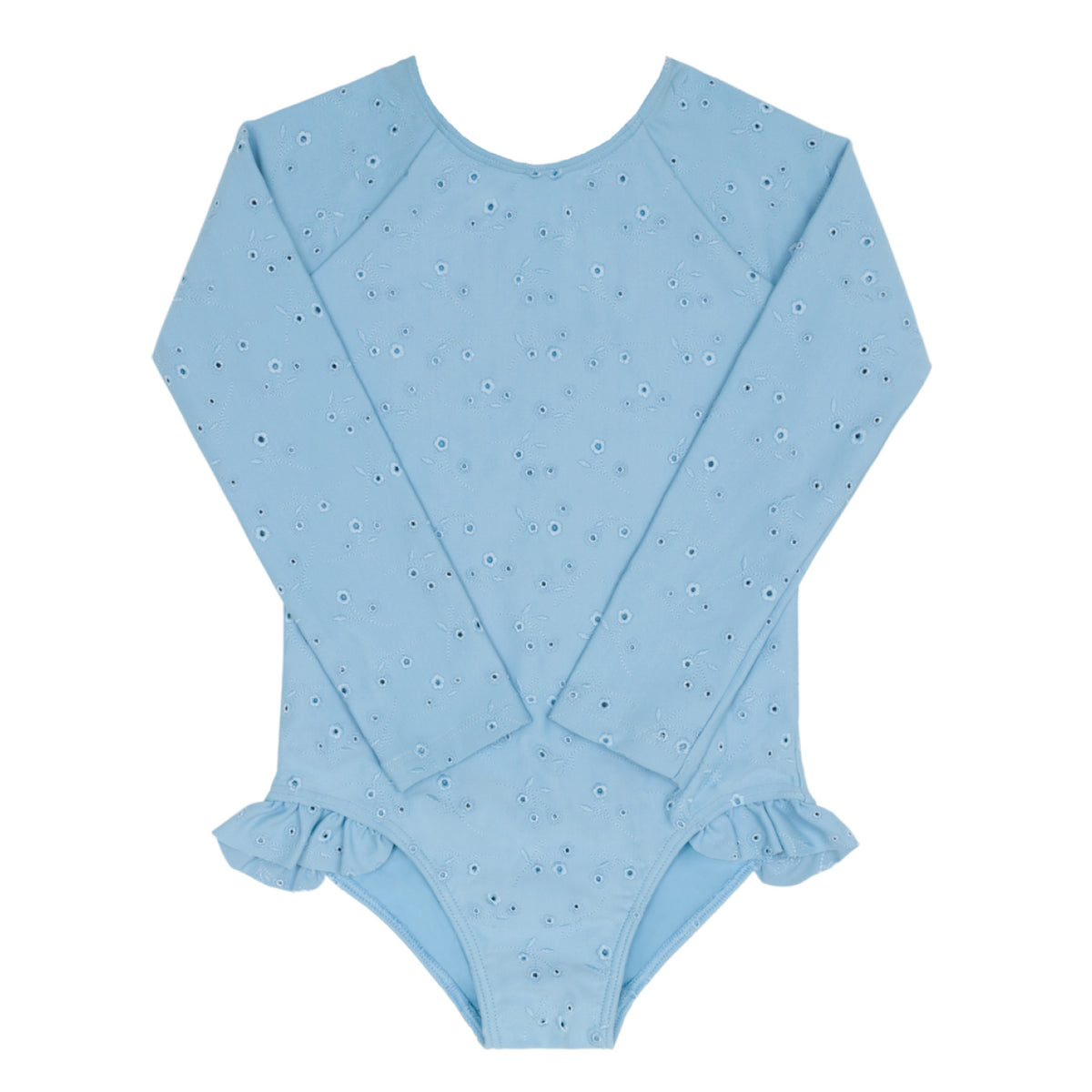 Girls’ Dusk Blue Eyelet Rashguard One Piece