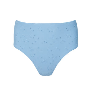 Women’s Dusk Blue Eyelet High Waist Bikini Bottom