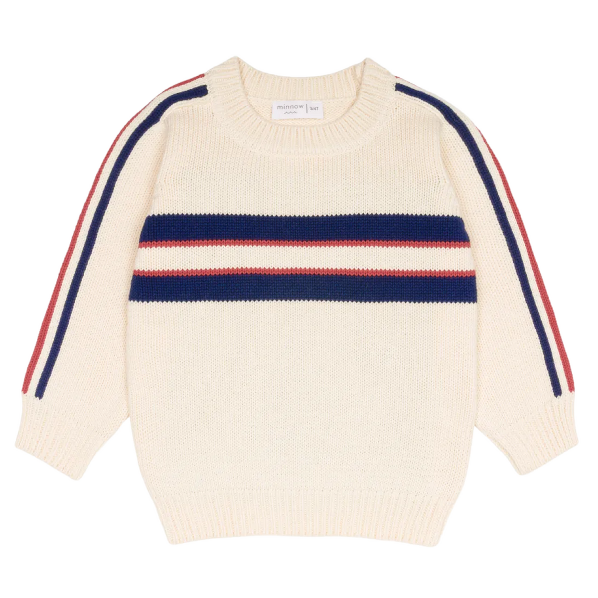 Unisex Navy and Red Stripe Knit Sweater
