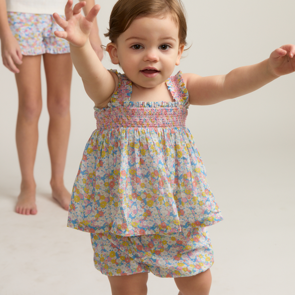 Baby Girls’ Jasmine Blossom Smocked Top and Bloomer Set