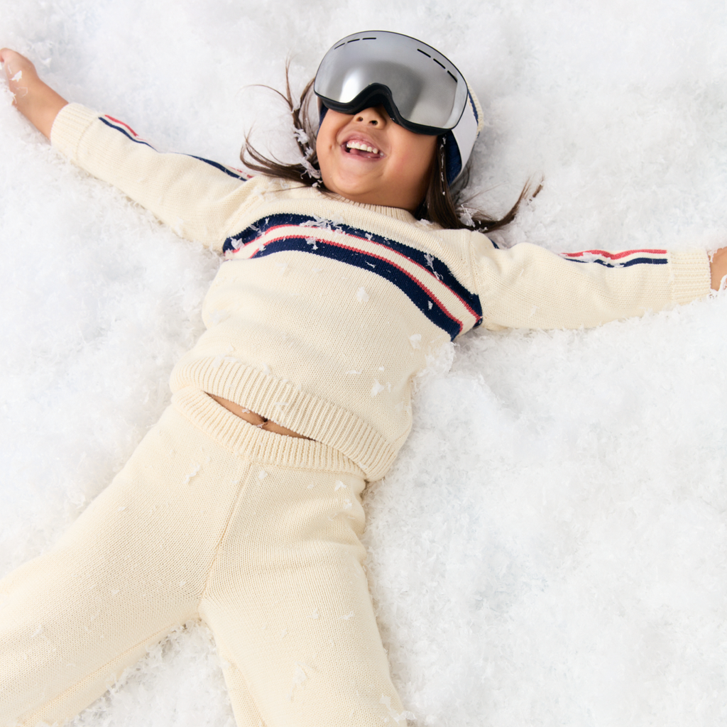 Unisex Navy and Red Stripe Knit Sweater