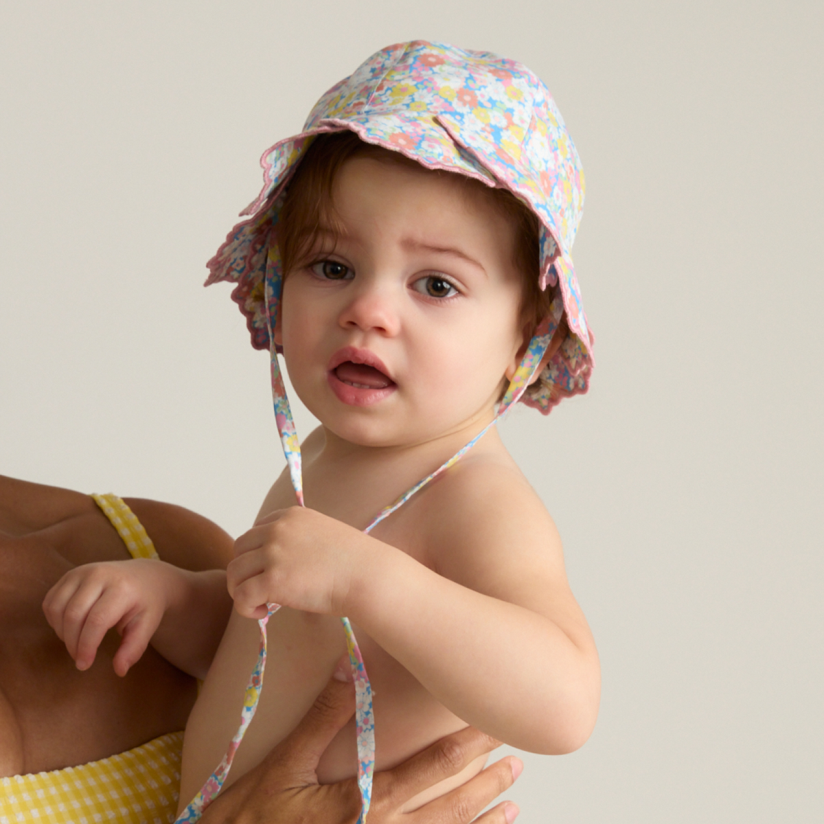 Baby Jasmine Blossom Scalloped Sun Hat