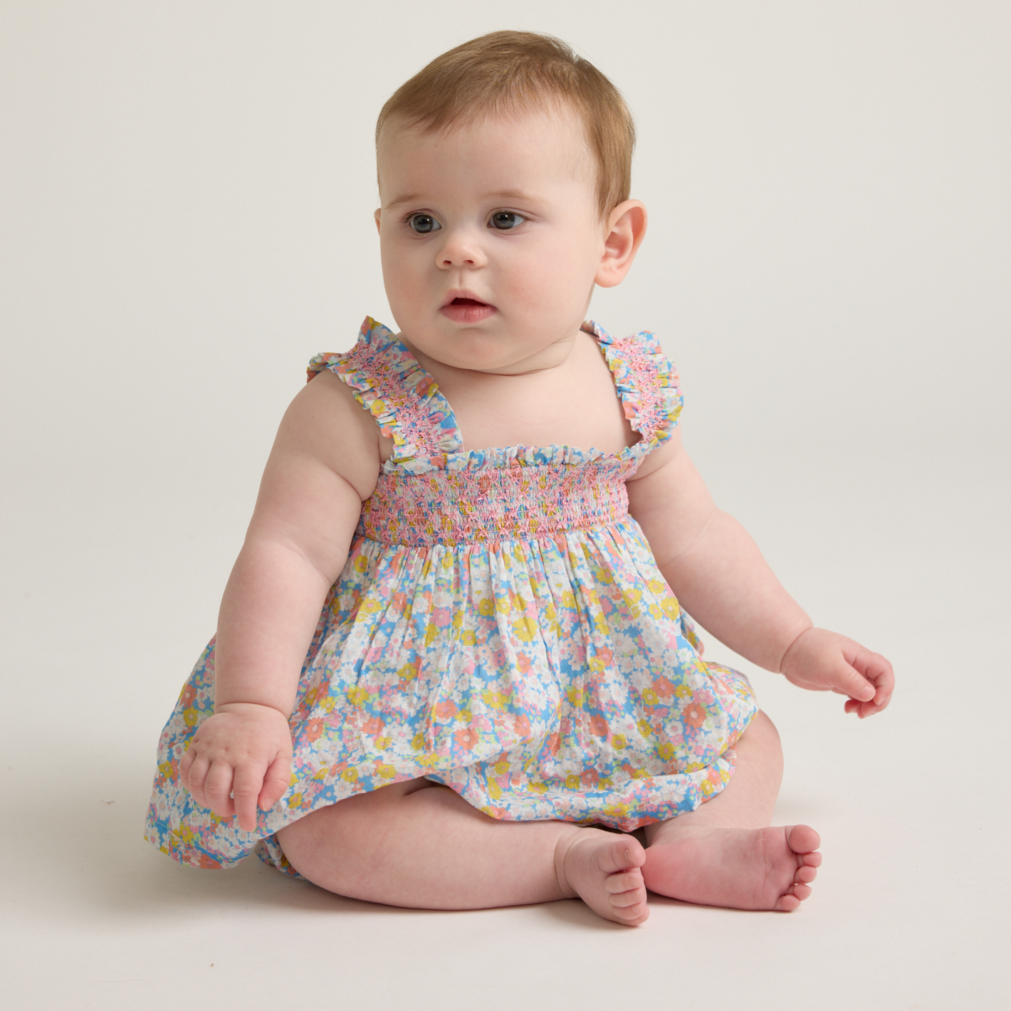 Baby Girls’ Jasmine Blossom Smocked Top and Bloomer Set