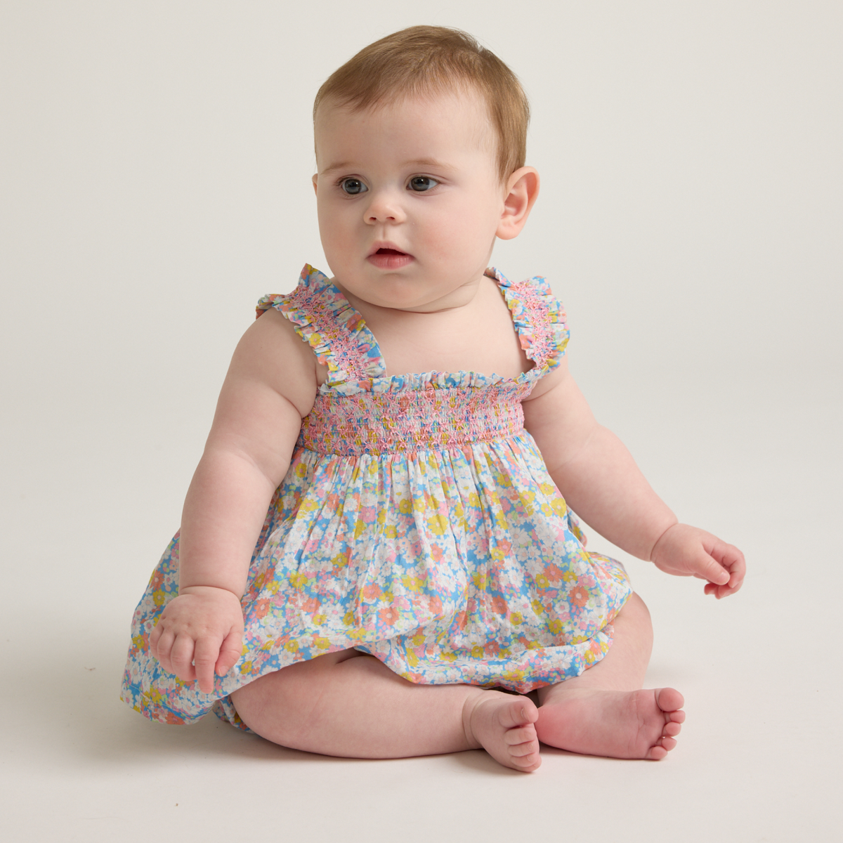 Baby Girls’ Jasmine Blossom Smocked Top and Bloomer Set