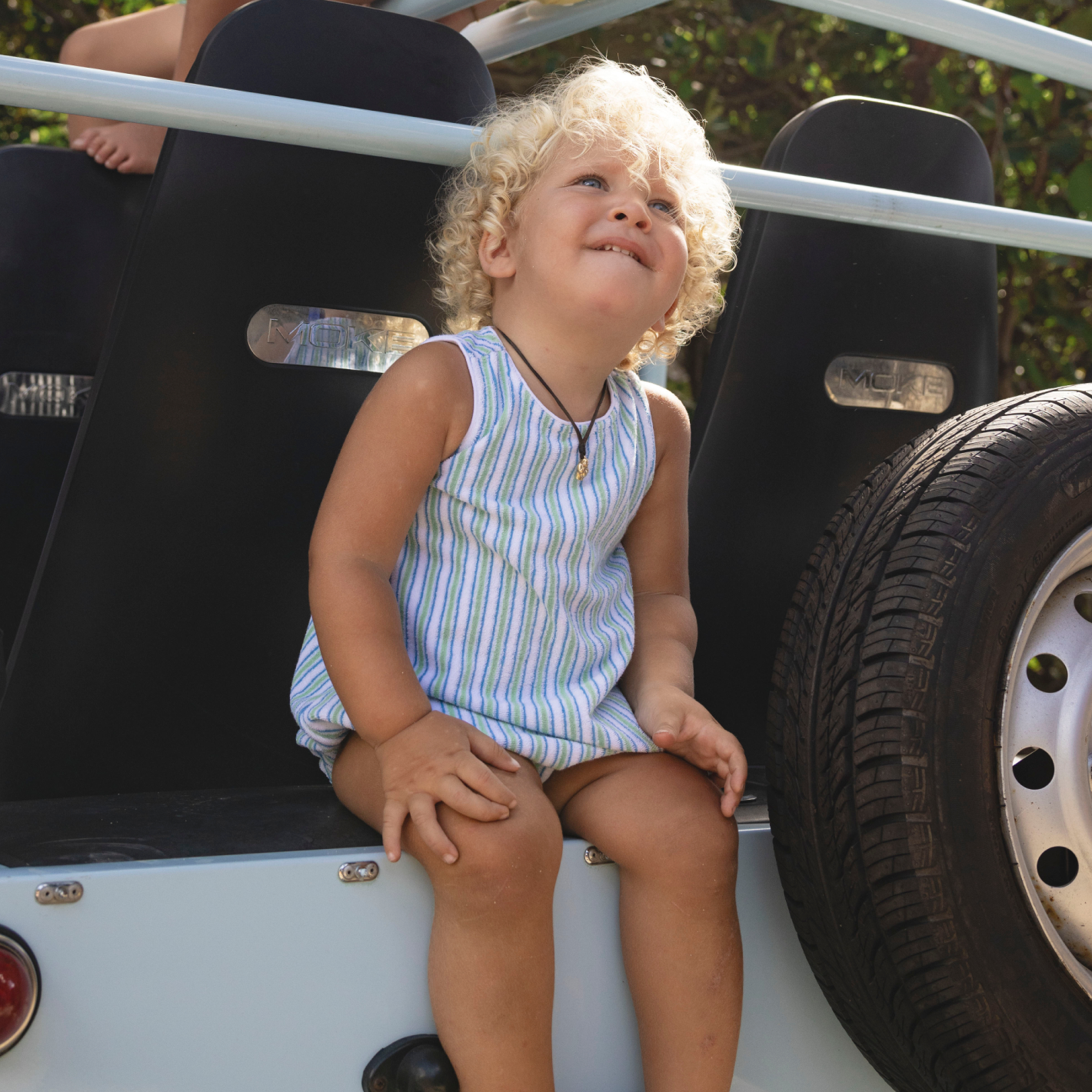 Baby Tamarin Stripe French Terry Bubble Romper
