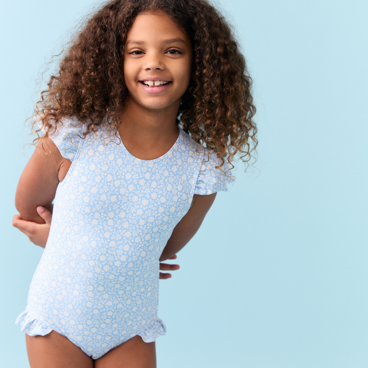 Girls’ Alpine Fiore Ruffle Cap Sleeve One Piece