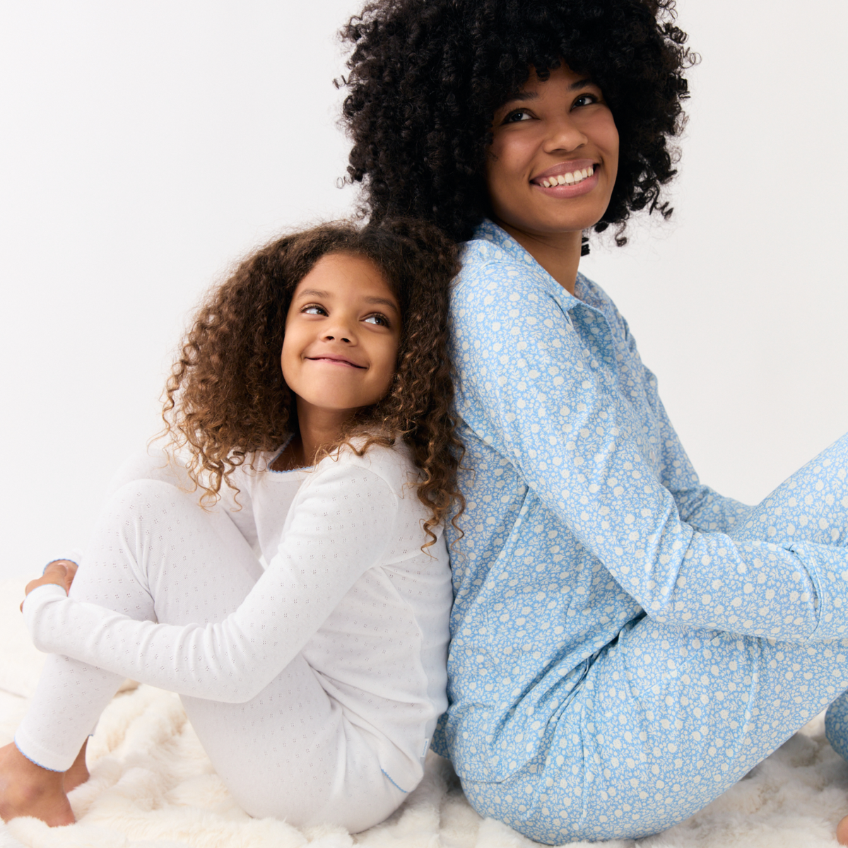 Unisex White Pointelle Pajamas Set