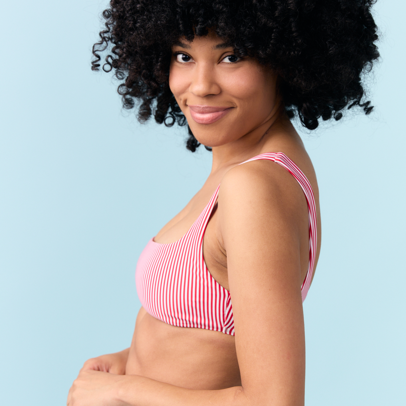 women's gondola stripe square neck bikini top