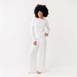 Women’s White Pointelle Pajamas Set