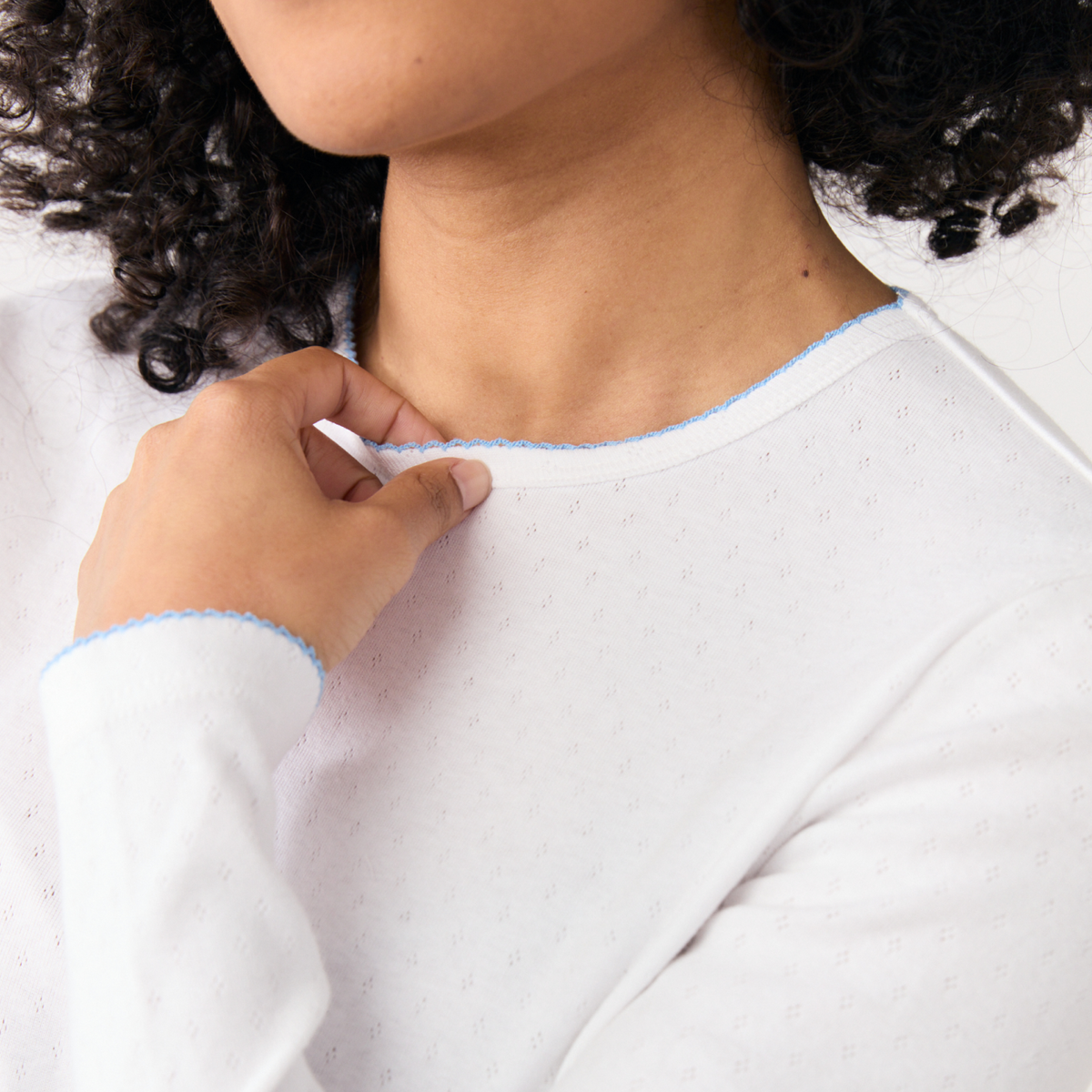 Women’s White Pointelle Pajamas Set