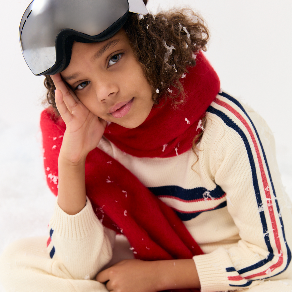 Unisex Navy and Red Stripe Knit Sweater