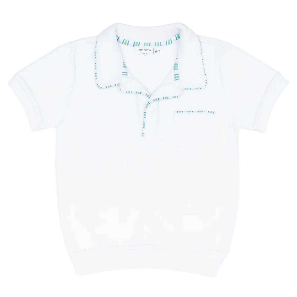 Unisex Shell White French Terry Polo