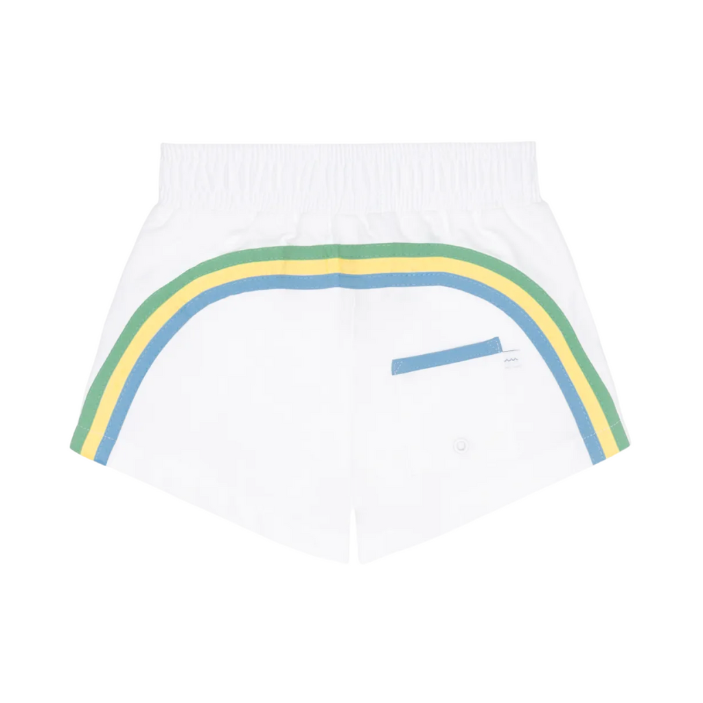 Boy’s Shell White Boardie with Multi Stripes