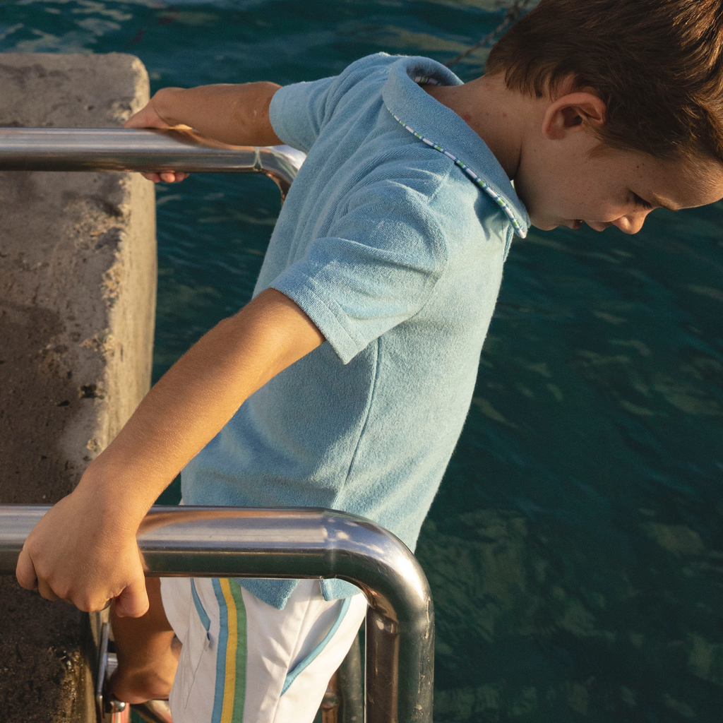 Boys’ Le Marin Blue French Terry Polo