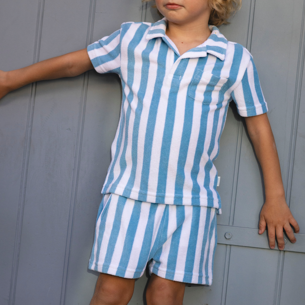 Boys’ Bay Stripe French Terry Polo