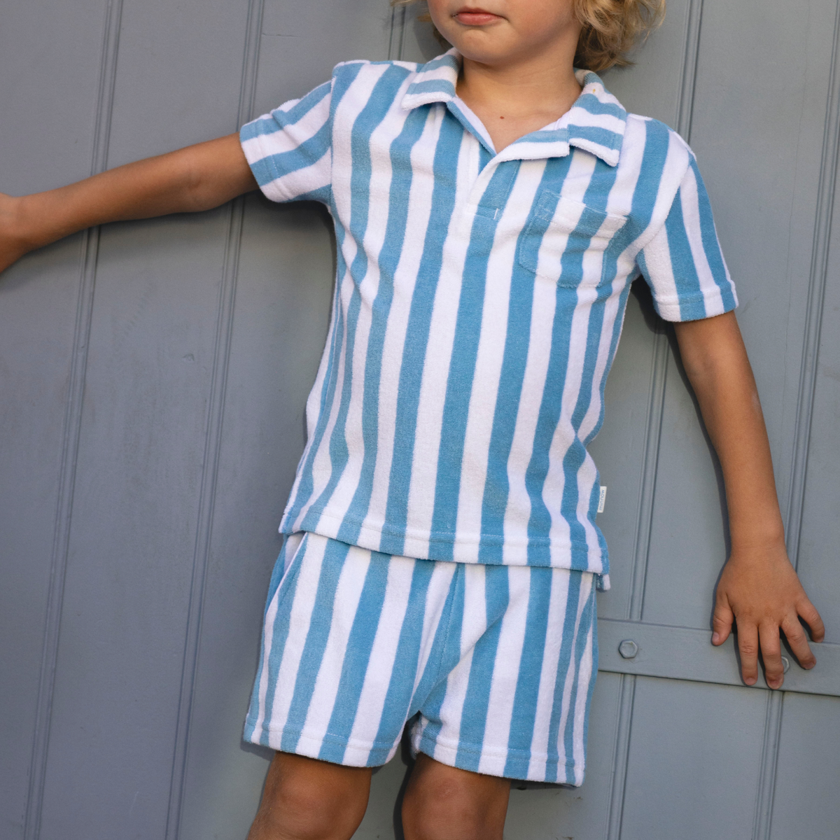 Boys’ Bay Stripe French Terry Polo