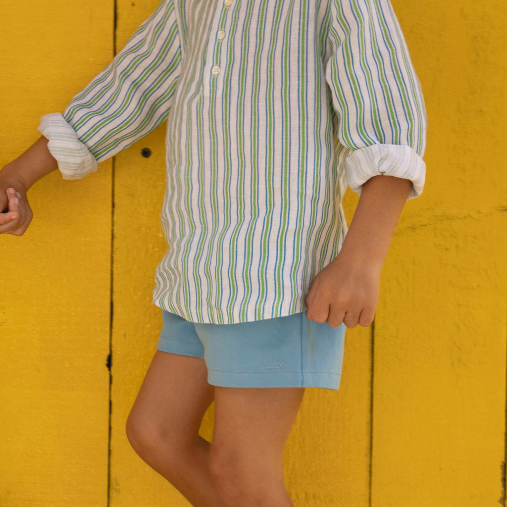 Unisex Tamarin Stripe Linen Henley