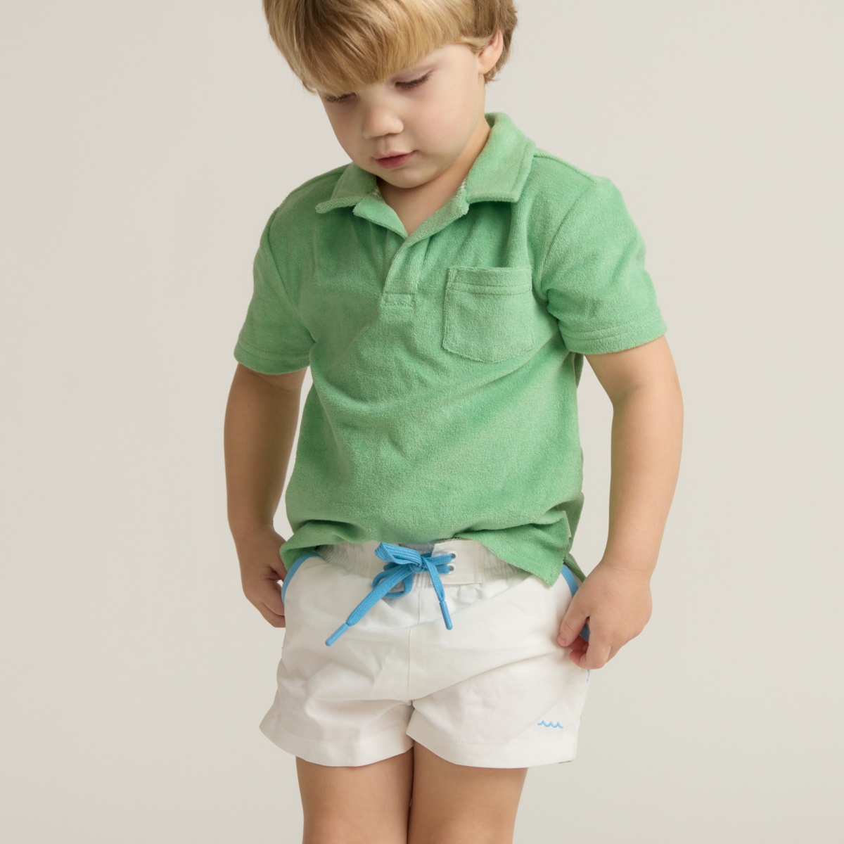 Boys’ Gustavia Green French Terry Polo
