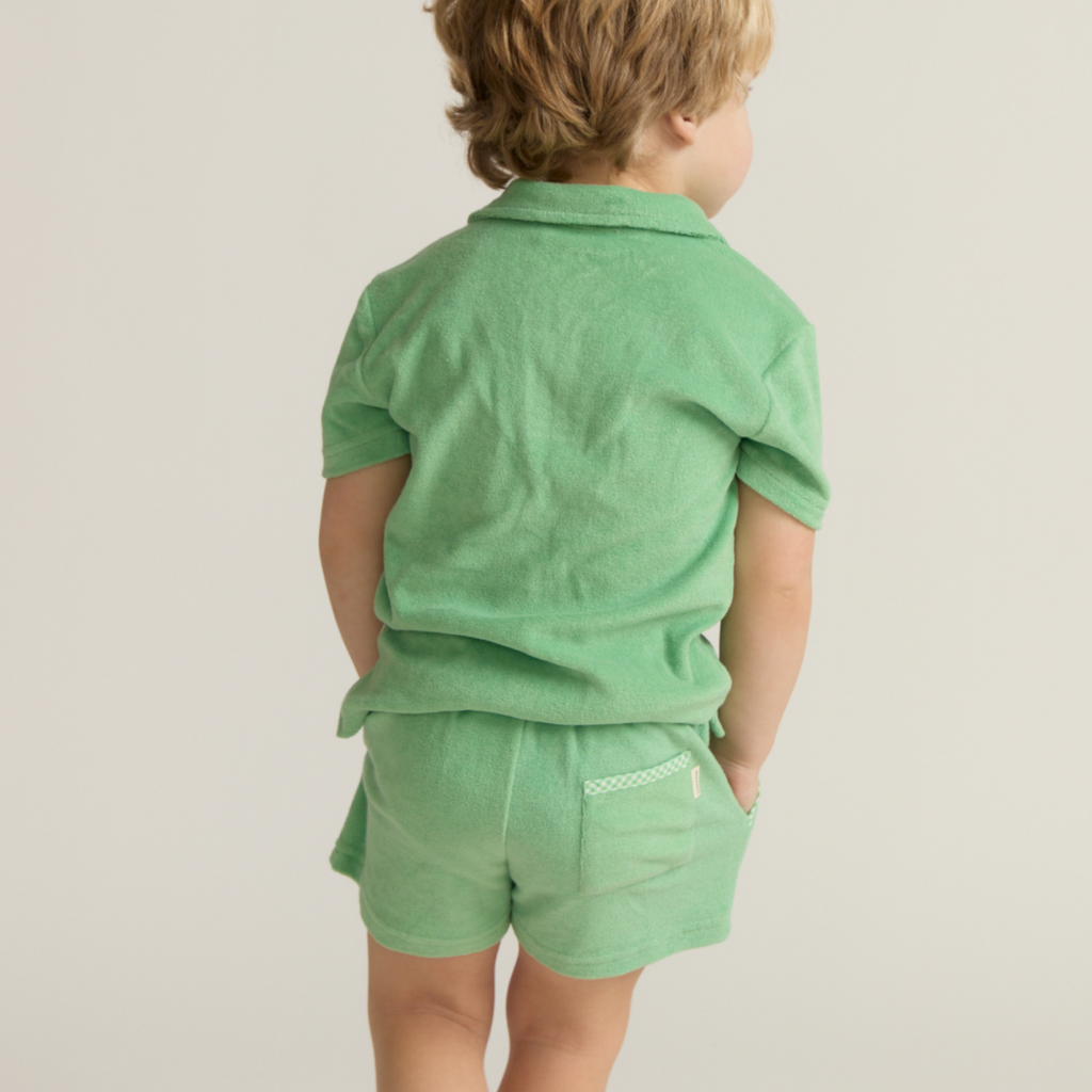 Boys’ Gustavia Green French Terry Polo