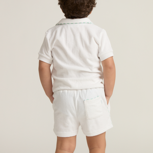 Unisex Shell White French Terry Polo