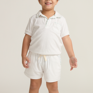 Boys’ Shell White French Terry Short