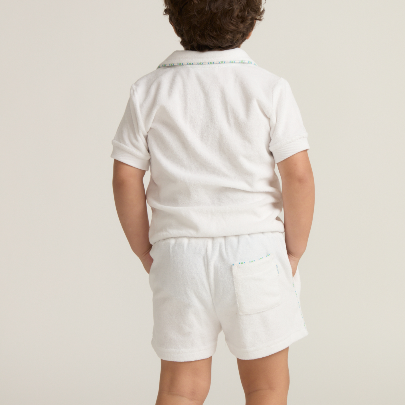 Boys’ Shell White French Terry Short