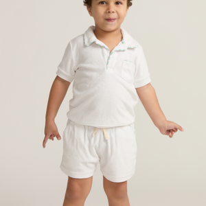 Boys’ Shell White French Terry Short