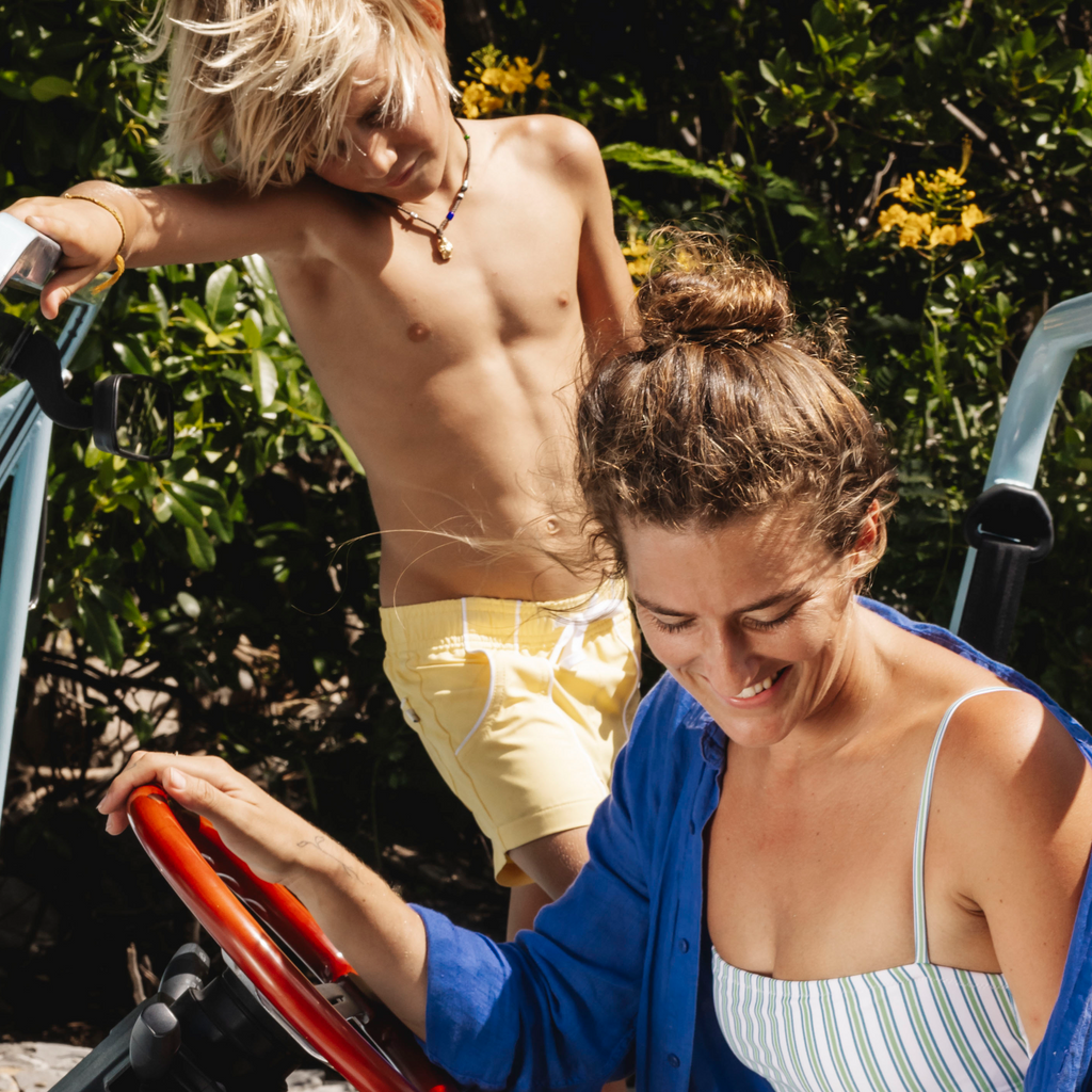 Boy’s Soleil Yellow Panelled Boardie