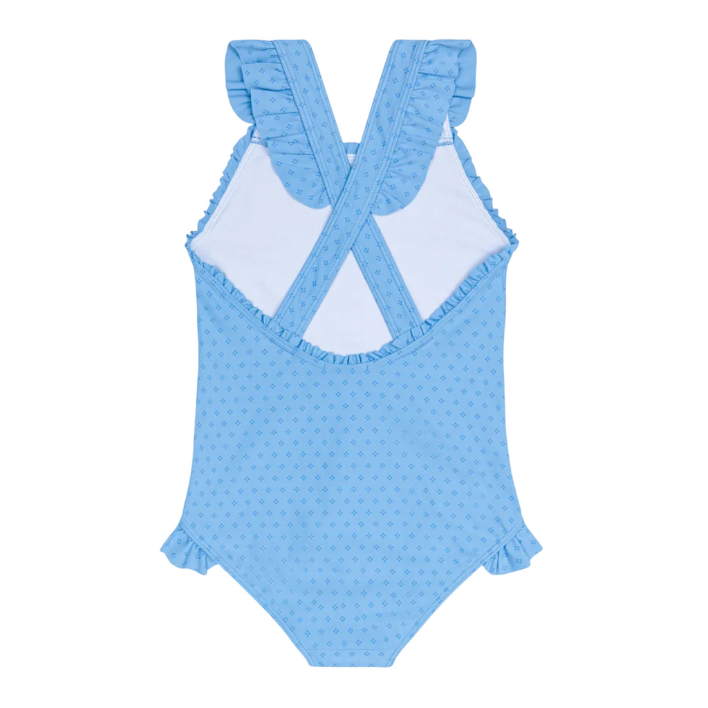 Girl’s Le Marin Dot Ruffle Edge One Piece