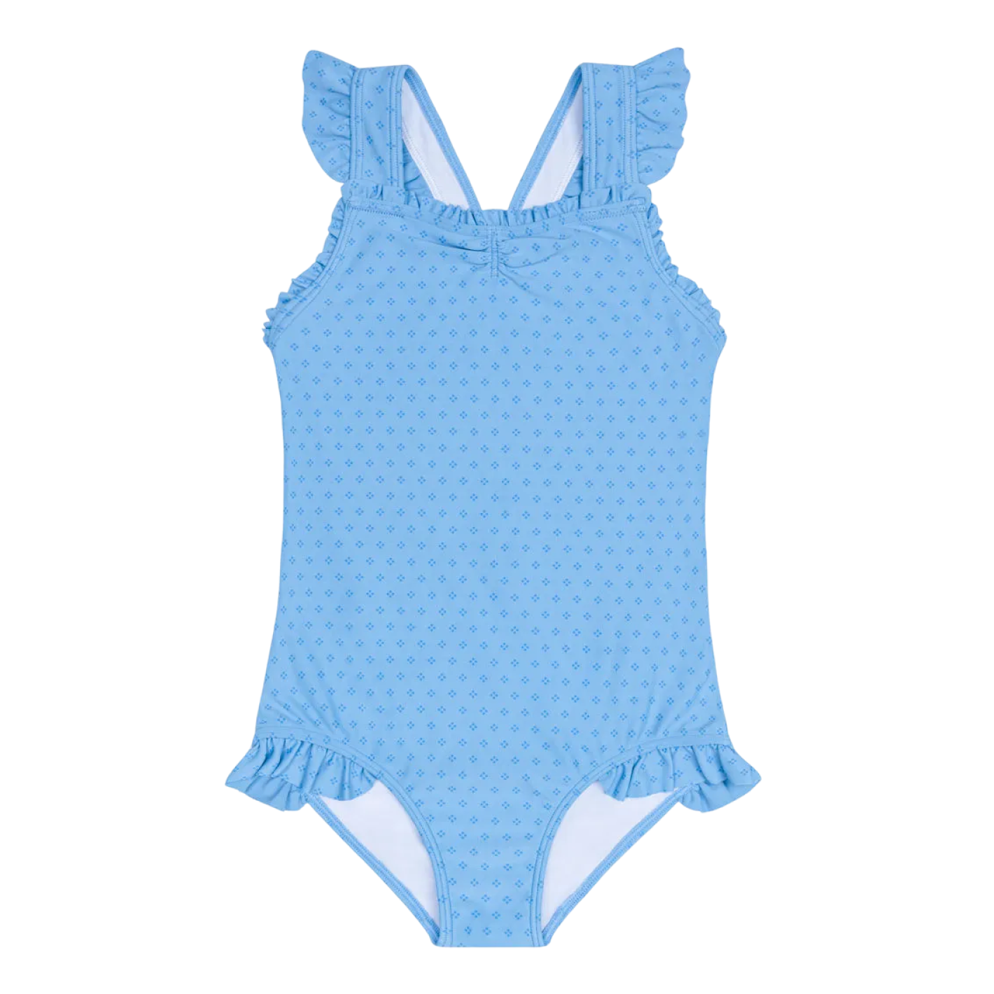 Girl’s Le Marin Dot Ruffle Edge One Piece