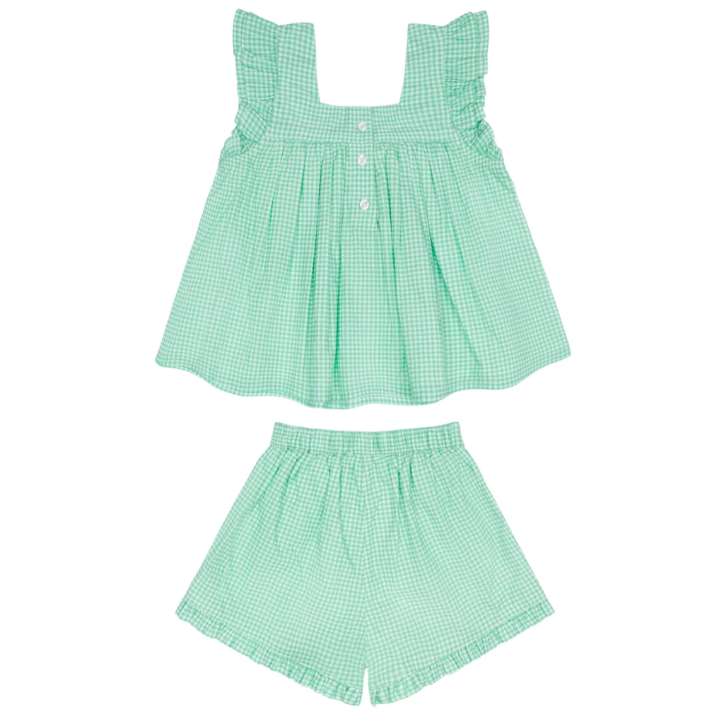 Girls’ Gustavia Gingham Ruffle Top and Short Set