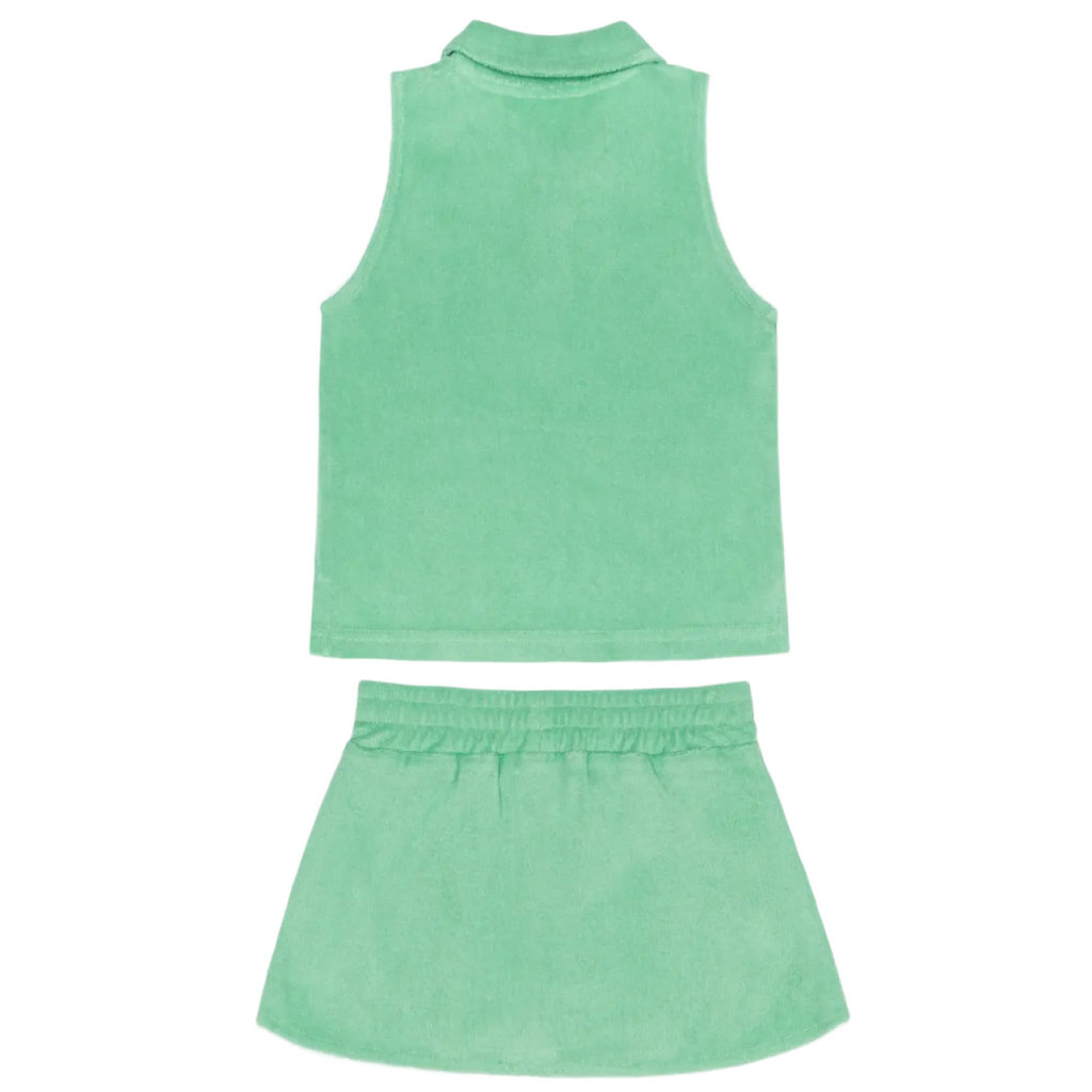 Girls’ Gustavia Green French Terry Tennis Tank Top and Skort Set