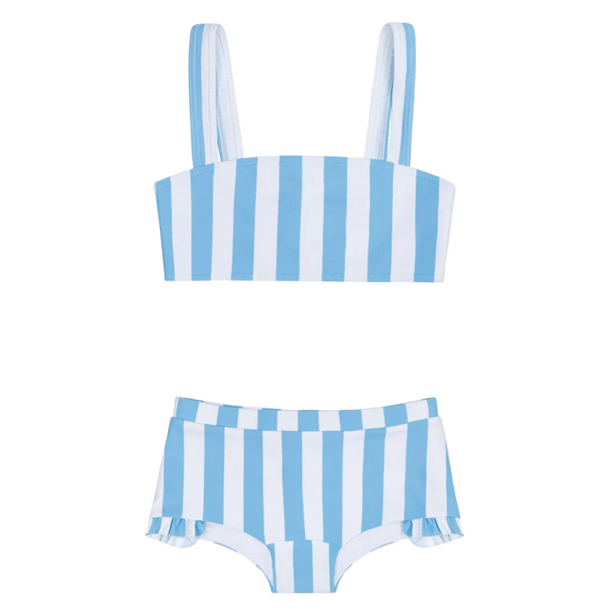 Girl’s Bay Stripe Bandeau Bikini and Swim Shorts