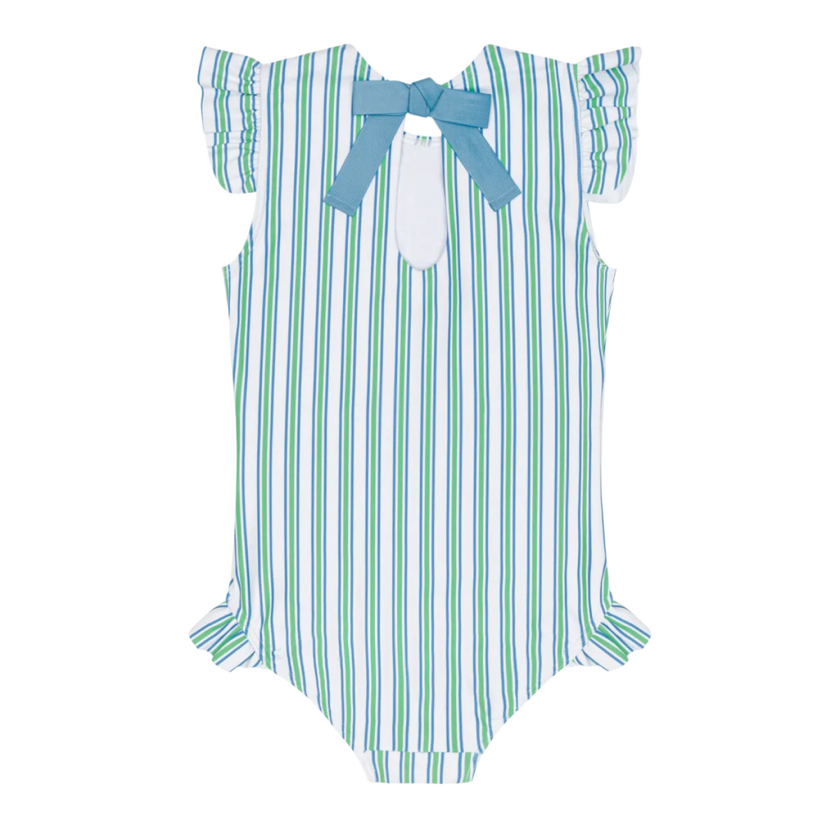 Girl’s Tamarin Stripe Ruffle Cap Sleeve One Piece