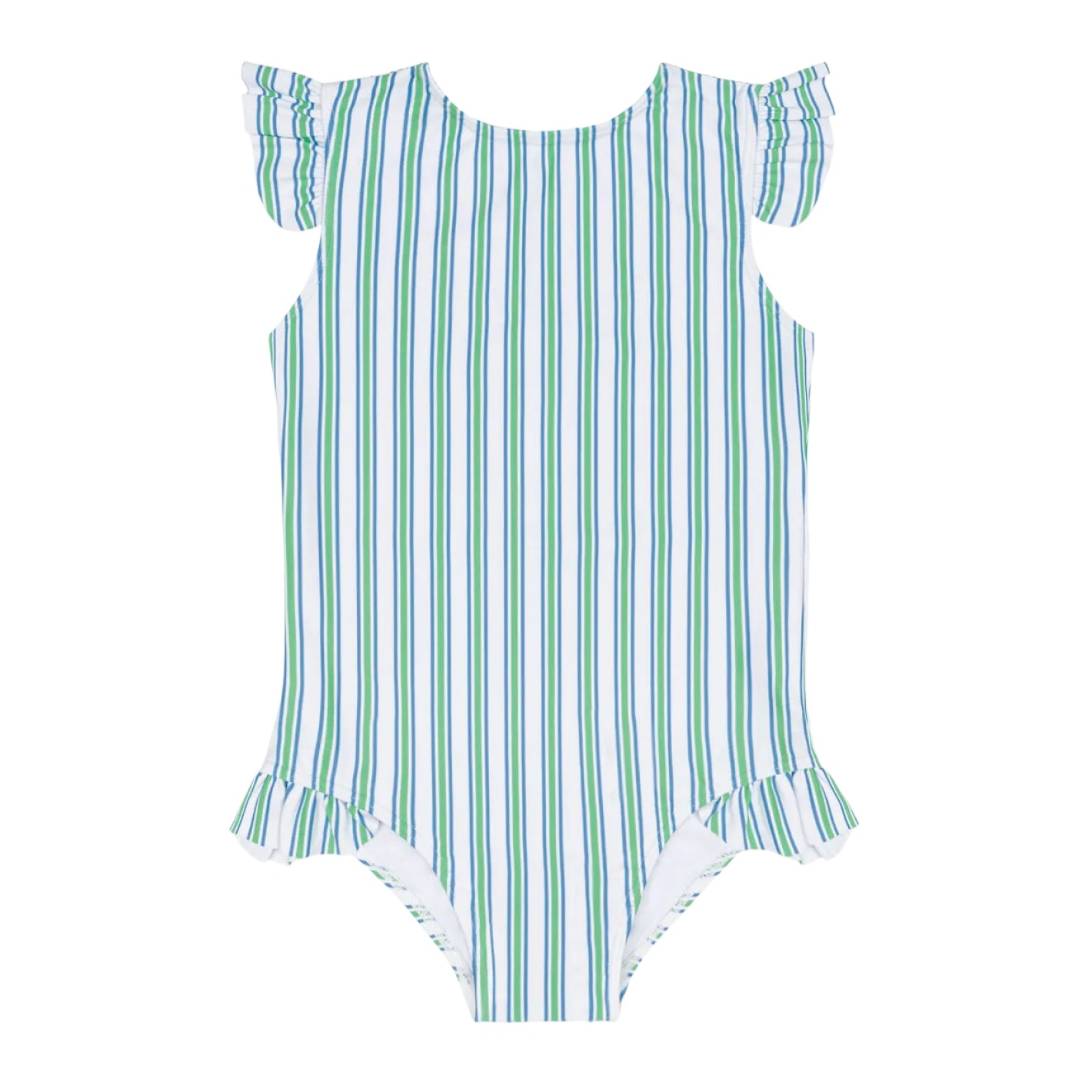 Girl’s Tamarin Stripe Ruffle Cap Sleeve One Piece