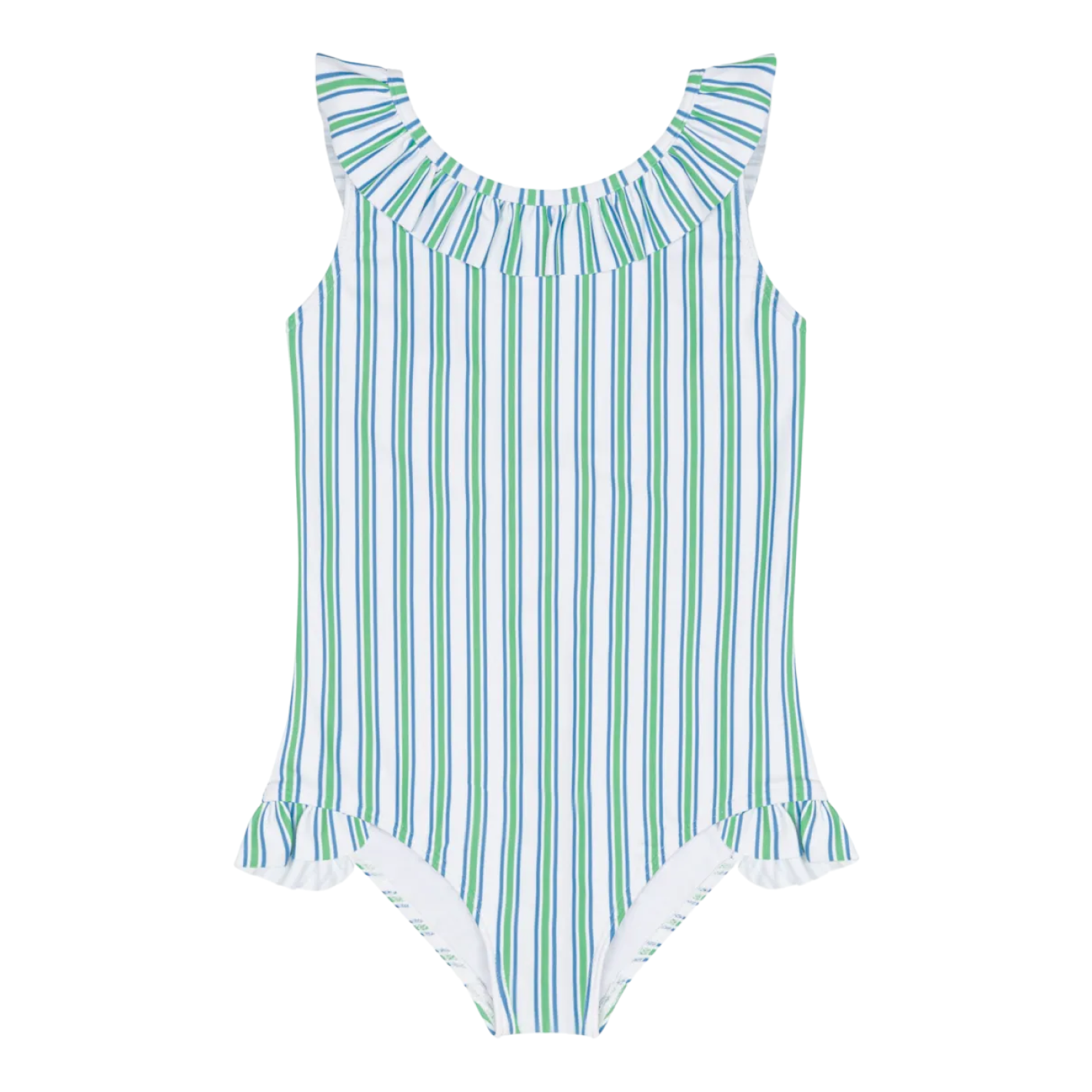 Girl’s Tamarin Stripe Ruffle Collar One Piece