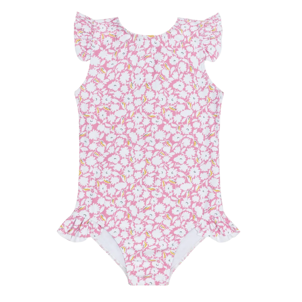 Girl’s Blush Bloom Ruffle Cap Sleeve One Piece
