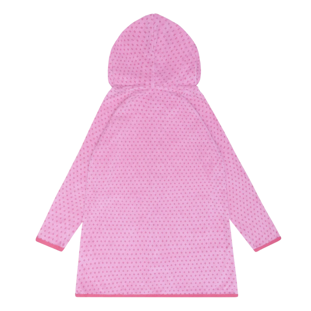 Unisex Blush Dot French Terry Hooded Zipper Coverup