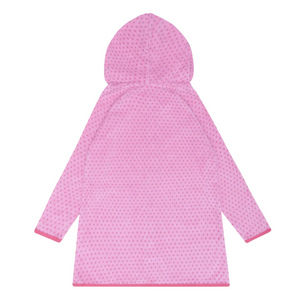 Unisex Blush Dot French Terry Hooded Zipper Coverup