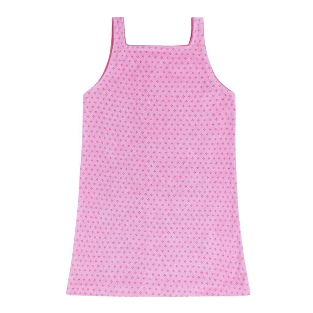 Girls’ Blush Dot French Terry Button Front Dress