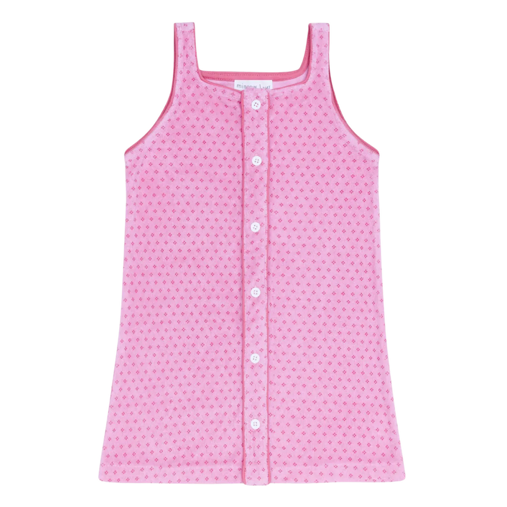 Girls’ Blush Dot French Terry Button Front Dress