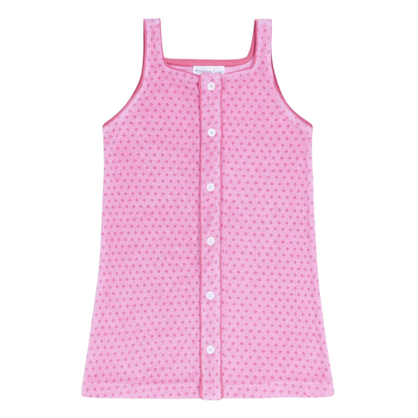Girls’ Blush Dot French Terry Button Front Dress