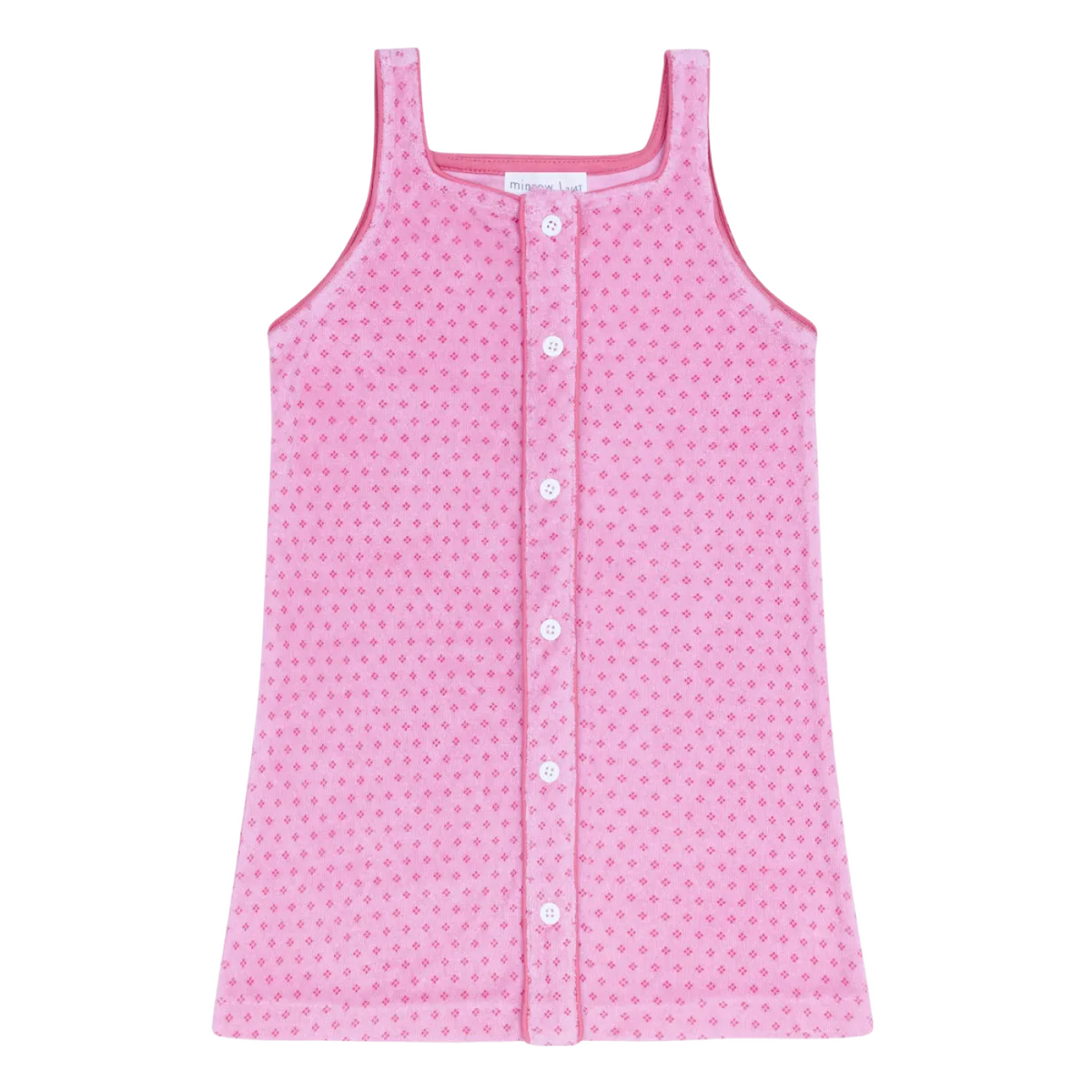 Girls’ Blush Dot French Terry Button Front Dress