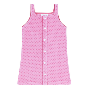 Girls’ Blush Dot French Terry Button Front Dress