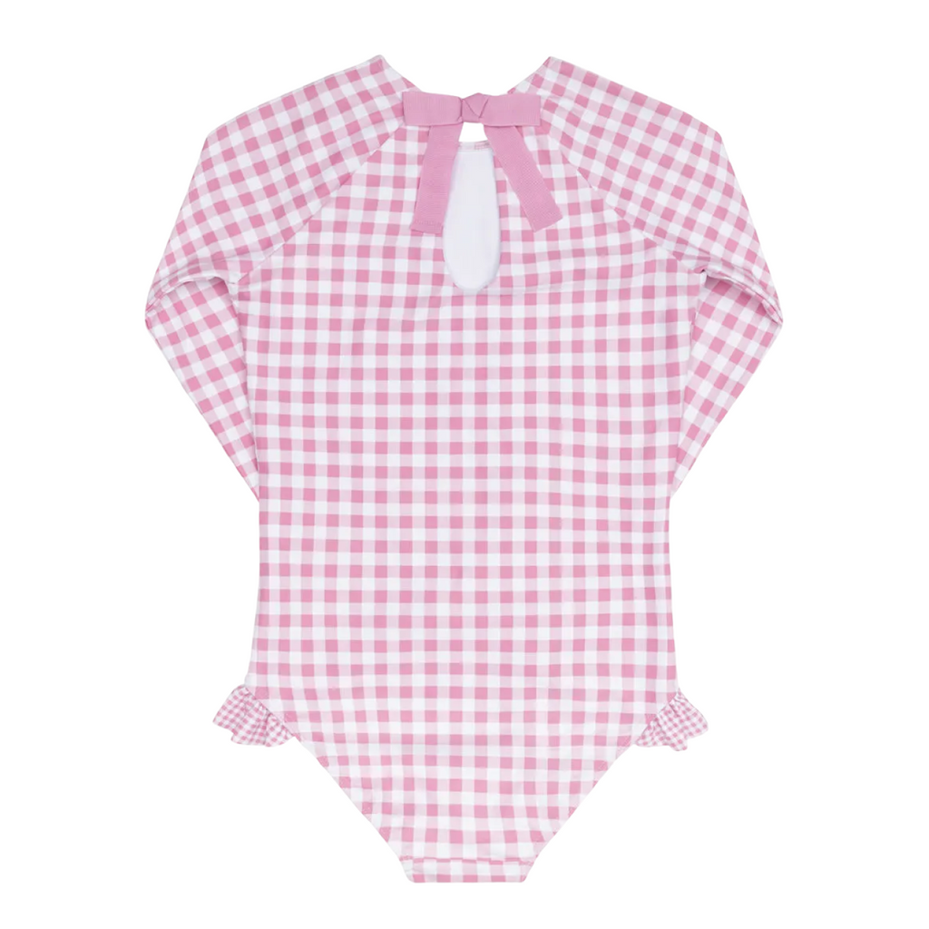 Girl’s Blush Gingham Rashguard One Piece