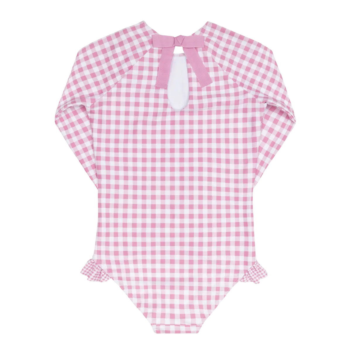 Girl’s Blush Gingham Rashguard One Piece