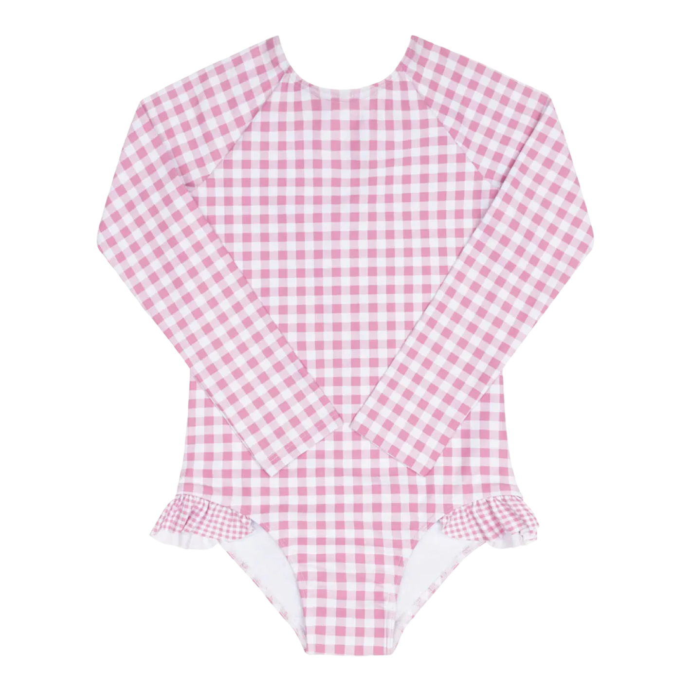 Girl’s Blush Gingham Rashguard One Piece