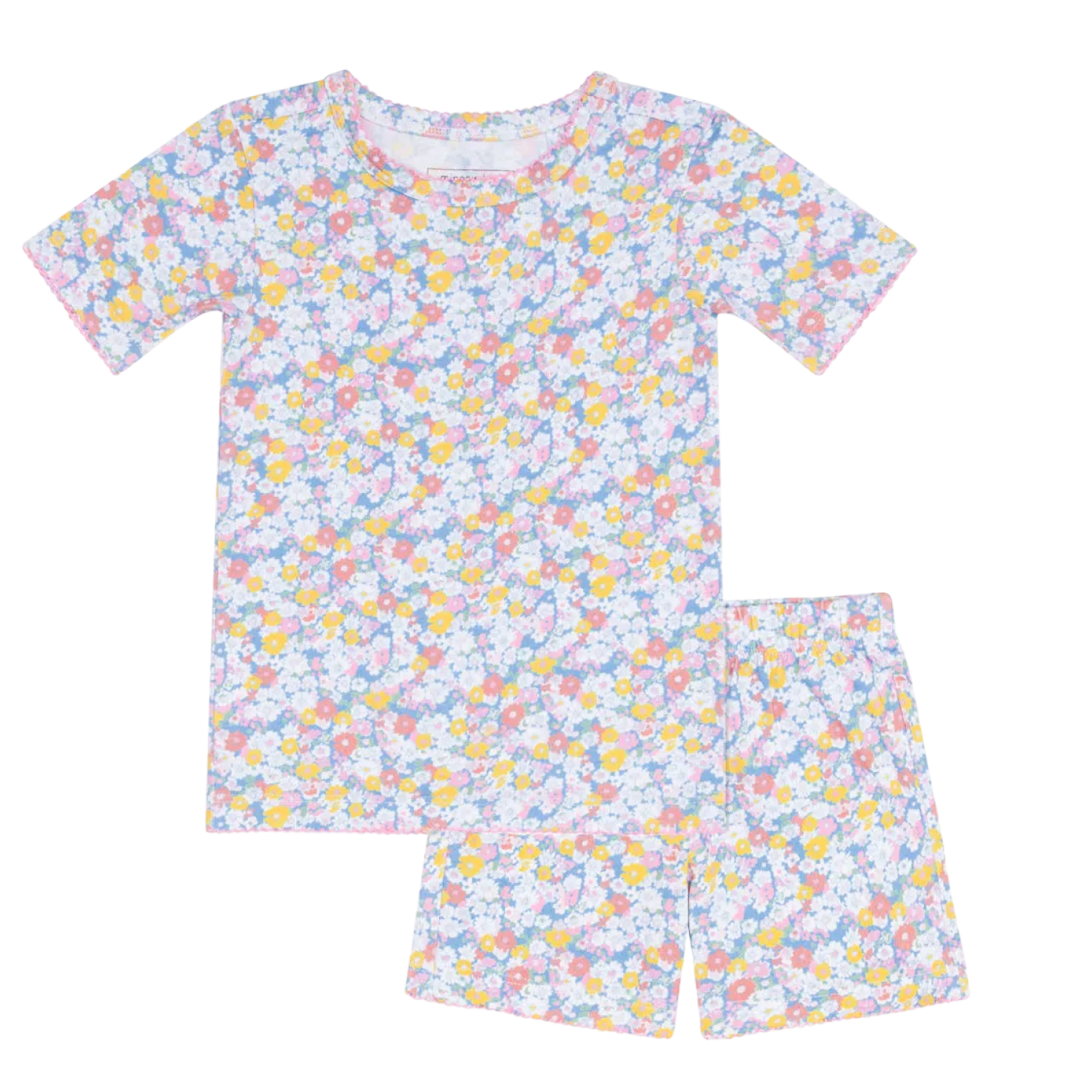 Girls’ Jasmine Blossom Shirt and Short Pima Pajamas Set