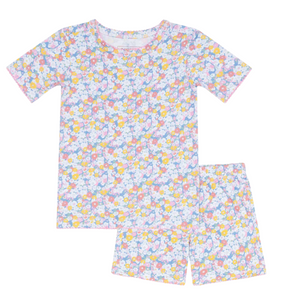 Girls’ Jasmine Blossom Shirt and Short Pima Pajamas Set