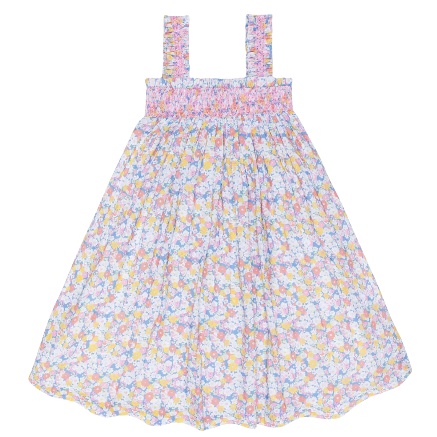 Girls’ Jasmine Blossom Smocked Ruffle Strap Dress